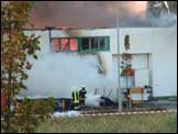 Lagerhalle mit eingestrztem Dach