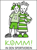 Logo zur im Januar 2009 gestarteten Aktion von Landessportbund Sachsen und Kultusministerium "KOMM! in den Sportverein